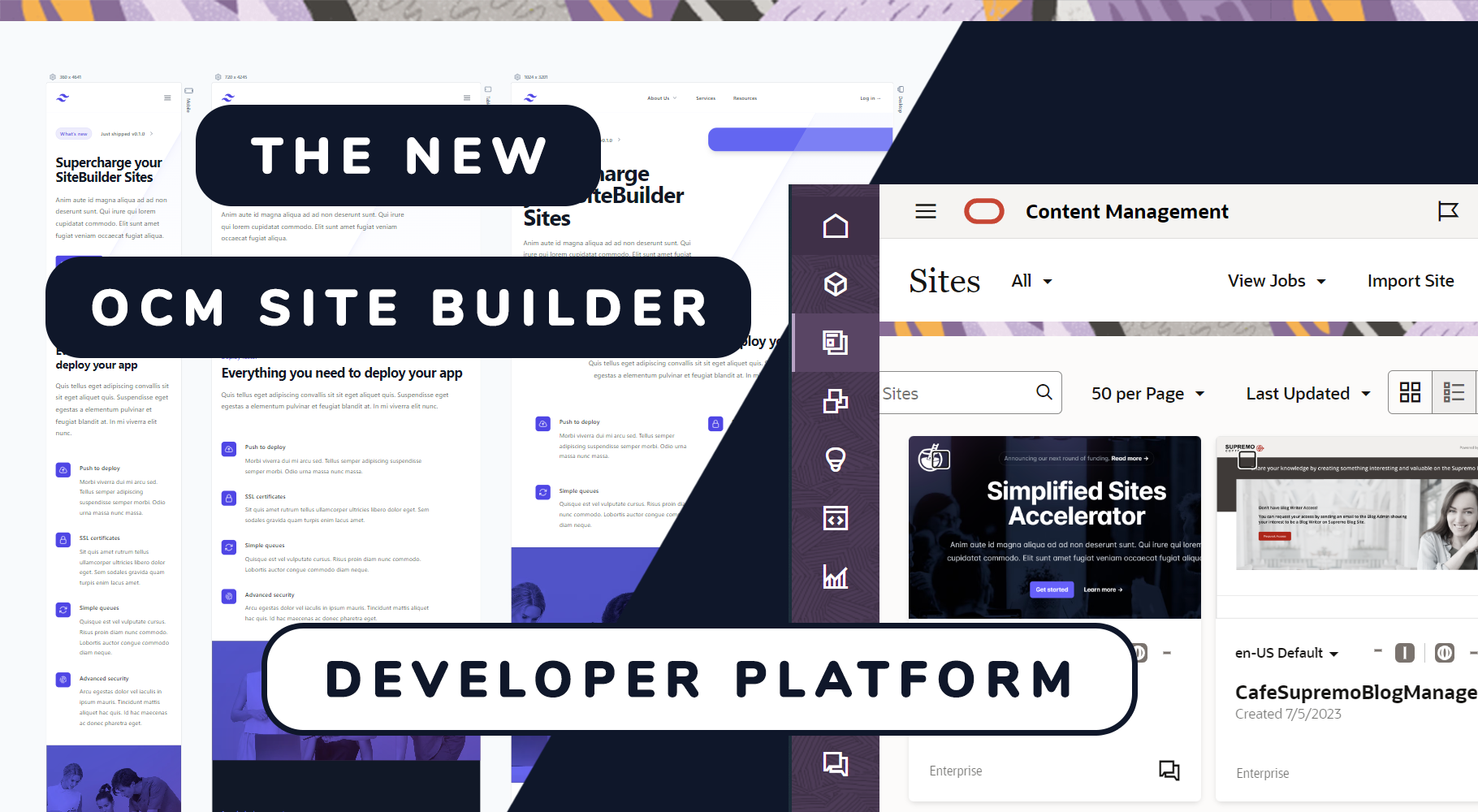 Enhancing the OCM Site Builder Developer Experience