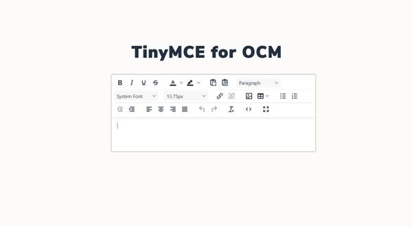 Oracle Content Managements New RTE (TinyMCE)