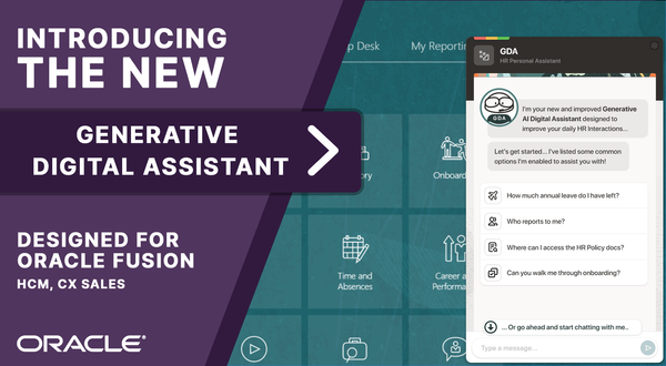 Your new AI Generative Digital Assistant designed for Oracle Fusion (ODA + GenAI)