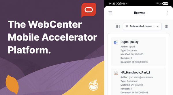 The Next Gen Oracle WebCenter Mobile Accelerator Platform